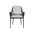 Modern Outdoor Chair with Cushioned Seat and Woven Backrest