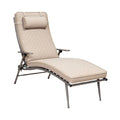 Adjustable Outdoor Chaise Lounge with Quilted Cushion in Beige
