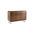 Modern Wooden Sideboard with Sleek Metal Legs and Textured Front Panels