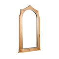 Arched Wooden Wall Mirror with Elegant Design
