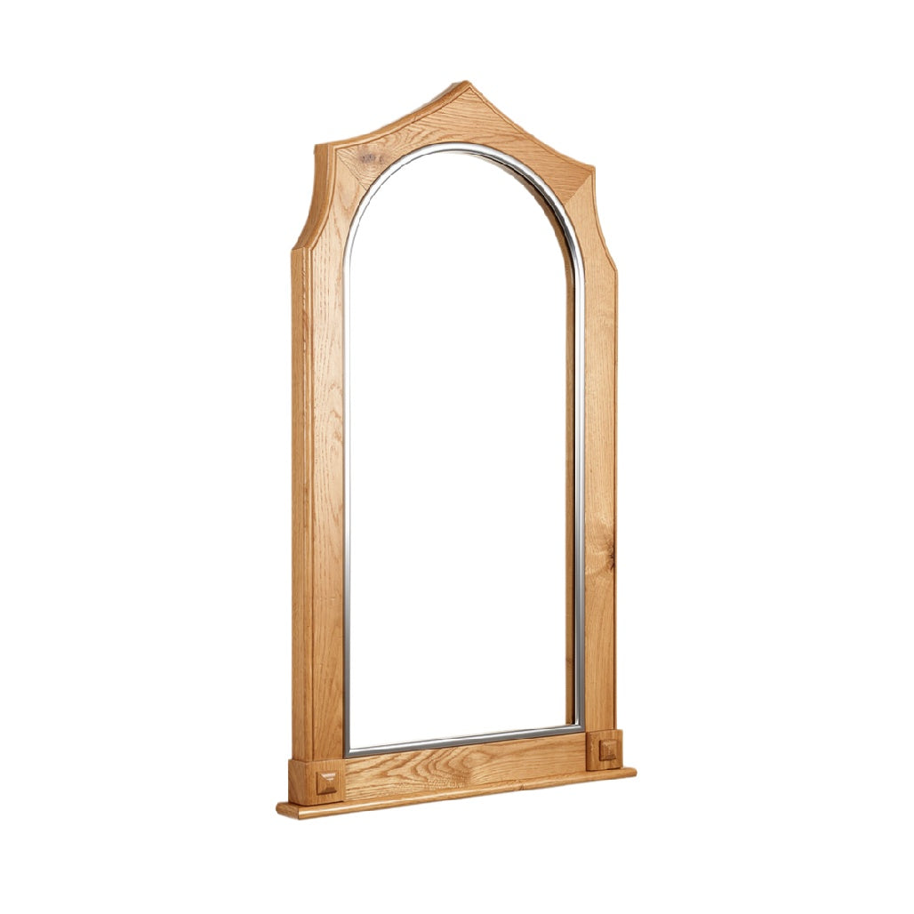 Arched Wooden Wall Mirror with Elegant Design